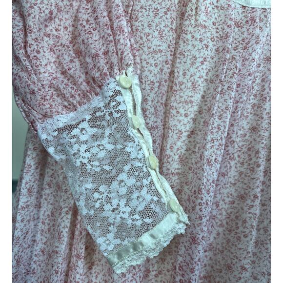 “Buy It Now + Best Offer” early 1970s pink and white flowered Gunny Sax dress - Picture 5 of 6
